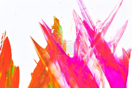 Foto de Fondo abstracto multicolor. Colorido patrón de manchas y manchas de tinta acrílica, impresión de papel pintado, arte fluido. Fondo creativo, pintura que fluye hacia abajo en el pape blanco - Imagen libre de derechos