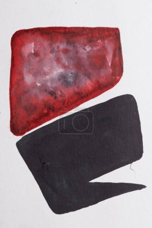 Photo for Abstract background. Watercolor ink multicolor art collage. red black stains, blots and brush strokes of acrylic paint on white pape - Royalty Free Image