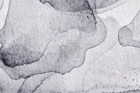 Foto de Fondo abstracto. Tinta acuarela collage de arte multicolor. Manchas grises negras, manchas y pinceladas de pintura acrílica sobre pape blanco - Imagen libre de derechos