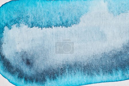 Photo for Abstract blue background. Watercolor ink multicolor art collage. Stains, blots and brush strokes of acrylic paint on white pape - Royalty Free Image