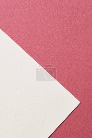 Photo for Rough kraft paper background, paper texture red burgundy white colors. Mockup with copy space for tex - Royalty Free Image