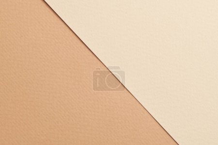 Photo for Rough kraft paper background, paper texture different shades of beige. Mockup with copy space for tex - Royalty Free Image