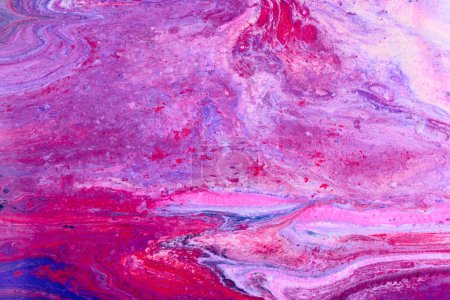 Téléchargez les photos : Fond texturé coloré créatif, art fluide. Abstrait océan rose, fond d'impression acrylique, pigment de mouvement, peinture explosio - en image libre de droit