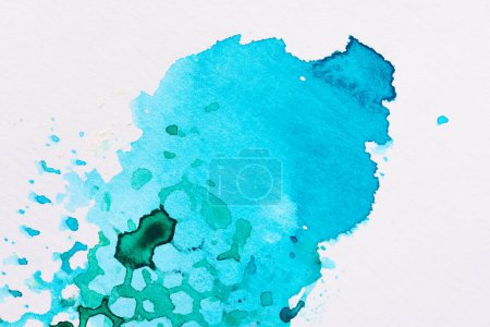 Téléchargez les photos : Fond bleu vert abstrait. Coups de pinceau multicolore et taches de peinture sur papier, fond contrasté brillant, impression cellulaire en nid d'abeille - en image libre de droit