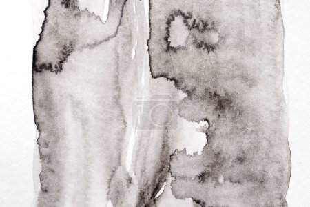Foto de Fondo blanco y negro abstracto. Pinceladas caóticas y manchas de pintura sobre papel blanco, fondo contrastante brillante - Imagen libre de derechos