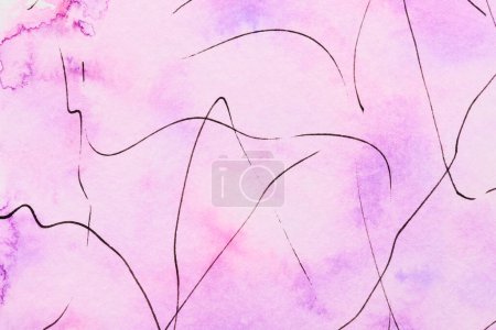 Photo for Abstract purple background. Graphic lines, brush strokes and paint spots on paper, bright contrasting background - Royalty Free Image