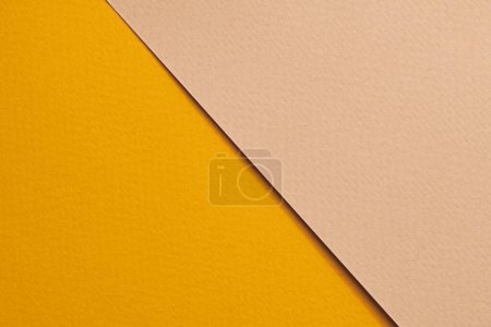 Photo for Rough kraft paper background, paper texture beige yellow colors. Mockup with copy space for tex - Royalty Free Image