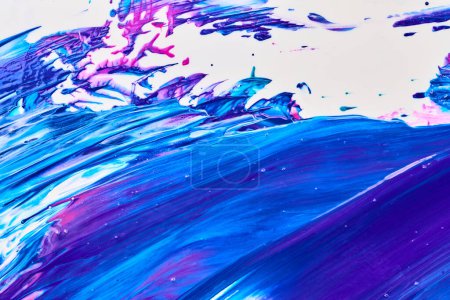 Foto de Fondo colorido creativo texturizado, arte fluido. Fondo de pantalla azul abstracto, fondo de impresión acrílica, pigmento en movimiento, explosio pintura - Imagen libre de derechos