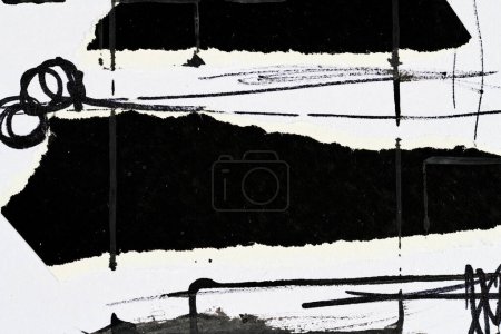 Photo for Abstract background, multicolor art collage. Creative pattern design for print invitation card, postcard. Drawing poster, colorful wallpaper. Black and white colors - Royalty Free Image