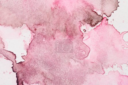 Photo for Abstract pink red background. Chaotic brush strokes and paint spots on white paper, bright contrasting background - Royalty Free Image