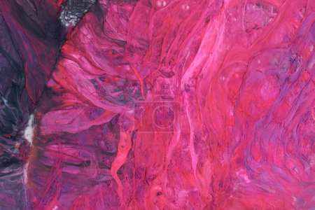 Foto de Fondo colorido creativo texturizado, arte fluido. Océano rosa abstracto, fondo acrílico, pigmento en movimiento, explosio de pintura - Imagen libre de derechos