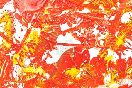 Téléchargez les photos : Fond texturé coloré créatif, art fluide. Papier peint abstrait orange, fond d'impression acrylique, pigment de mouvement, peinture explosio - en image libre de droit