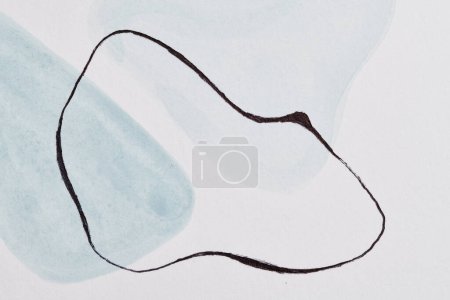 Foto de Fondo azul abstracto. Tinta acuarela collage de arte multicolor. Manchas, manchas y pinceladas de pintura acrílica sobre pape blanco - Imagen libre de derechos