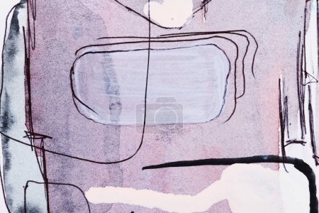 Foto de Fondo abstracto. Tinta acuarela collage de arte multicolor. Coloridas manchas, manchas y pinceladas de pintura acrílica sobre pape blanco - Imagen libre de derechos