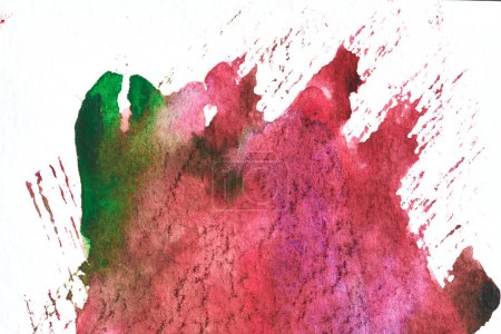 Foto de Fondo rojo verde abstracto. collage arte tinta acuarela. Manchas, manchas y pinceladas de dolor acrílico - Imagen libre de derechos