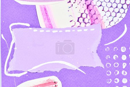 Photo for Abstract background, multicolor art collage. Creative pattern design for print invitation card, postcard. Drawing poster, colorful wallpaper. Purple, mauve, lilac colors - Royalty Free Image