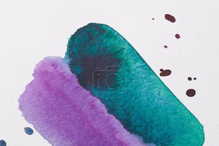 Foto de Abstracto púrpura verde acuarela textura fondo. Diseño de patrón creativo para la tarjeta de invitación de impresión, postal. Cartel de dibujo, wallpape colorido - Imagen libre de derechos