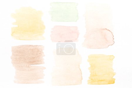 Photo for Watercolor samples of yellow brown autumn colors, abstract background, layout for text - Royalty Free Image