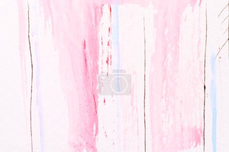 Photo for Multicolor abstract background, watercolor paint blots and stains on white paper, pink ink - Royalty Free Image