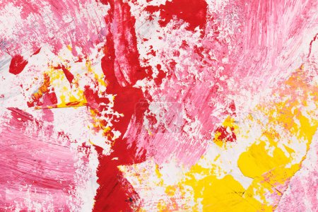 Téléchargez les photos : Fond abstrait multicolore, taches et taches de peinture aquarelle sur papier blanc, encre rouge - en image libre de droit