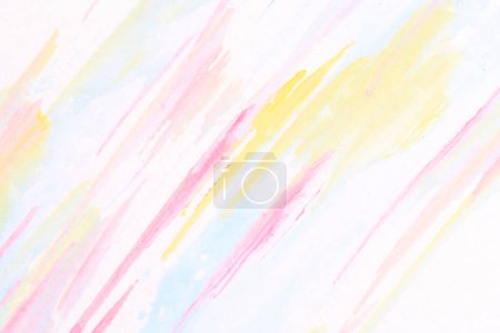 Téléchargez les photos : Fond abstrait multicolore, taches et taches de peinture aquarelle sur papier blanc, encre rose - en image libre de droit