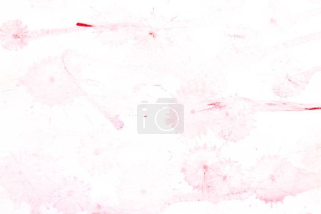 Foto de Fondo abstracto multicolor, manchas y manchas de pintura acuarela sobre papel blanco, tinta rosa - Imagen libre de derechos