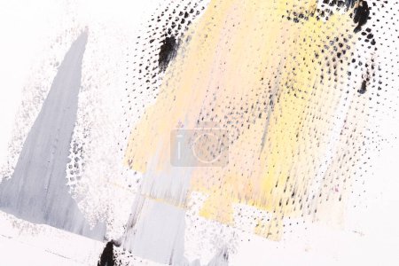 Photo for Multicolor abstract background, watercolor paint dots, lines and brush strokes on white paper, drawing poster - Royalty Free Image
