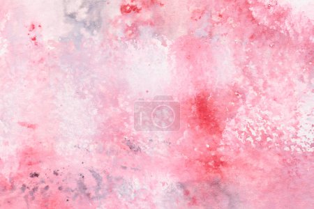 Photo for Abstract liquid art background. Red watercolor translucent blots on white paper - Royalty Free Image