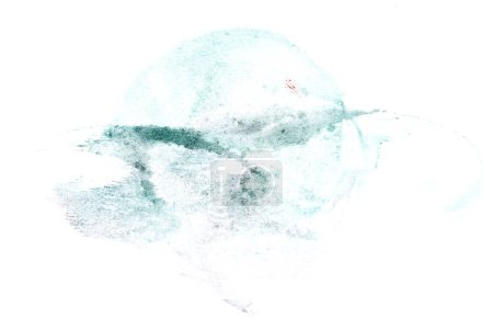 Foto de Fondo abstracto de arte líquido. Acuarela verde manchas translúcidas en pape blanco - Imagen libre de derechos