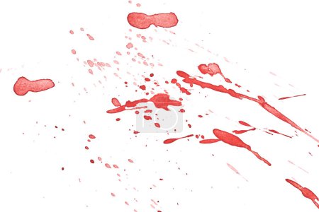 Foto de Fondo abstracto de arte líquido. Acuarela roja manchas translúcidas sobre papel blanco - Imagen libre de derechos