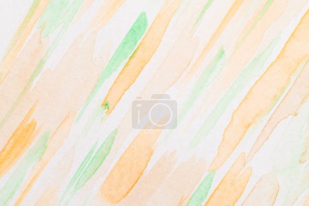Photo for Abstract liquid art background. Multicolor watercolor translucent blots and brush strokes on white paper, yellow green splashes - Royalty Free Image