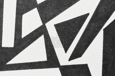 Foto de Fondo abstracto blanco y negro, collage artístico. Líneas gráficas y triángulos formas geométricas - Imagen libre de derechos