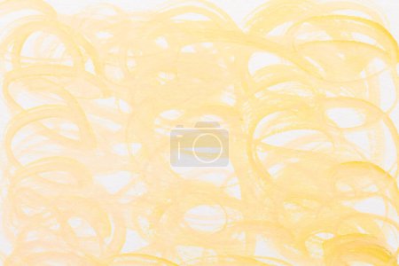 Foto de Fondo abstracto amarillo, collage artístico. Manchas y manchas de pintura sobre papel blanco - Imagen libre de derechos