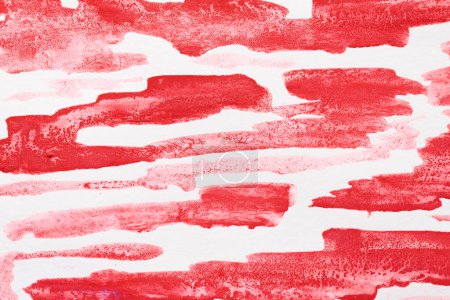 Photo for Red abstract background, art collage. Chaotic brush strokes and paint stains on white paper - Royalty Free Image
