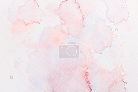 Photo for Abstract liquid art background. Red watercolor translucent blots on white paper - Royalty Free Image