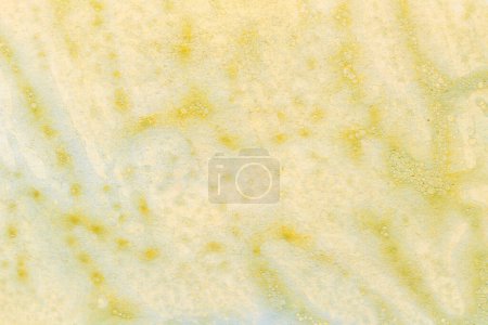 Foto de Fondo abstracto amarillo, collage artístico. Manchas y manchas de pintura sobre papel blanco - Imagen libre de derechos
