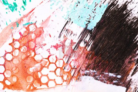 Foto de Fondo multicolor abstracto, patrón de panal de color sobre papel blanco - Imagen libre de derechos