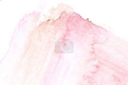 Photo for Abstract liquid art background. Pink watercolor translucent blots on white paper - Royalty Free Image