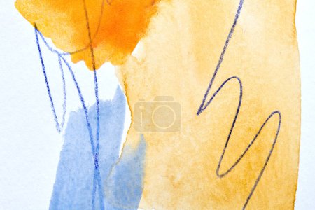 Photo for Abstract art background. Multicolor blots, lines, dots and brush strokes on paper, print pattern for postcard or clothing - Royalty Free Image