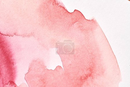 Photo for Abstract red background. Watercolor blots, lines, dots and brush strokes on white paper, print pattern for postcard or clothing - Royalty Free Image