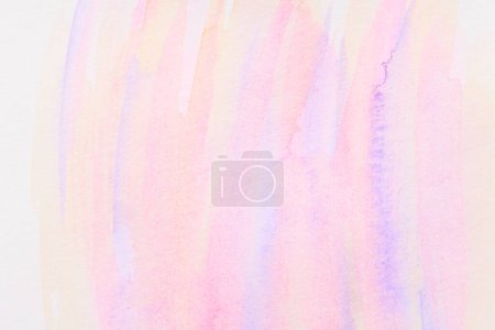 Photo for Abstract purple background. Watercolor blots, lines, dots and brush strokes on white paper, print pattern for postcard or clothing - Royalty Free Image