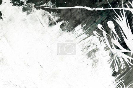 Photo for Black and white background. Watercolor blots, lines, dots and brush strokes on white paper, print pattern for postcard or clothing - Royalty Free Image