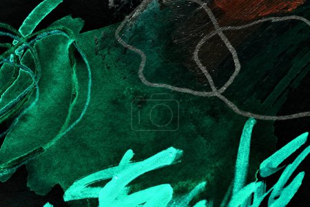 Téléchargez les photos : Fond noir vert abstrait. Modèle d'impression pour cartes, vêtements, bannière, fond d'écran de couleurs contrastées sombres - en image libre de droit