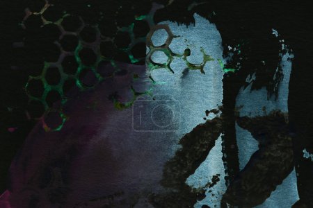 Foto de Fondo negro verde abstracto. Patrón de impresión para tarjetas, ropa, banner, colores contrastantes oscuros fondo de pantalla - Imagen libre de derechos