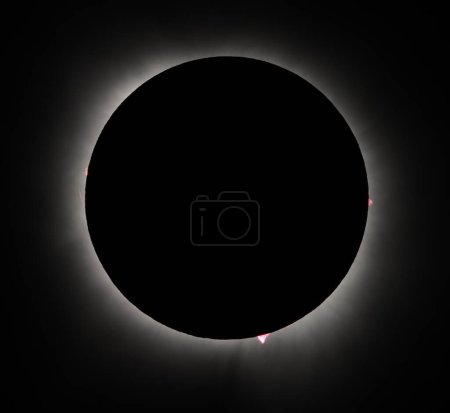 Calkowite zacmienie Slonca - Eclipse solar total - Durango 2024 - Protuberancje, corona