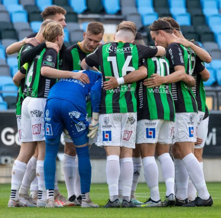 Photo for August 29th, 2023: Players in GAIS together before kickoff against Skovde AIK. Final result: 3-1. - Royalty Free Image
