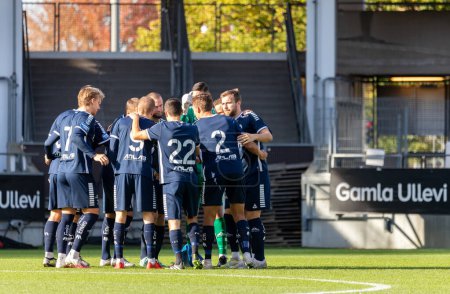 Photo for October 8th: Players in Utsikten BK IS together before kickoff in against Orgryte IS. Final result: 2-2. - Royalty Free Image