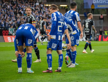 Foto de 7 de octubre de 2023: Momento en el partido entre IFK Gotemburgo e IK Sirius. Resultado final: 0-1. - Imagen libre de derechos