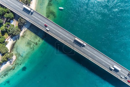 aerial over traffic on roadway bridge fremantle