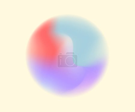 Téléchargez les illustrations : Liquide fluide bleu, violet et rouge fond de couleur, sphère ondulée de couleur, fond dégradé - en licence libre de droit